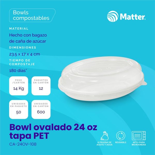 Bowl ovalado 24 oz - Imagen 2
