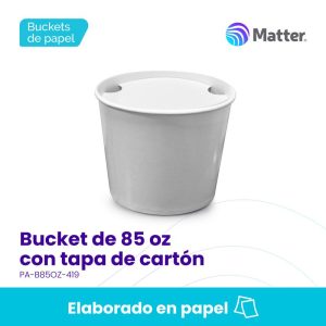 Bucket de 85 oz con tapa de cartón