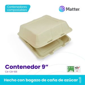 Contenedor 9" bagazo de caña