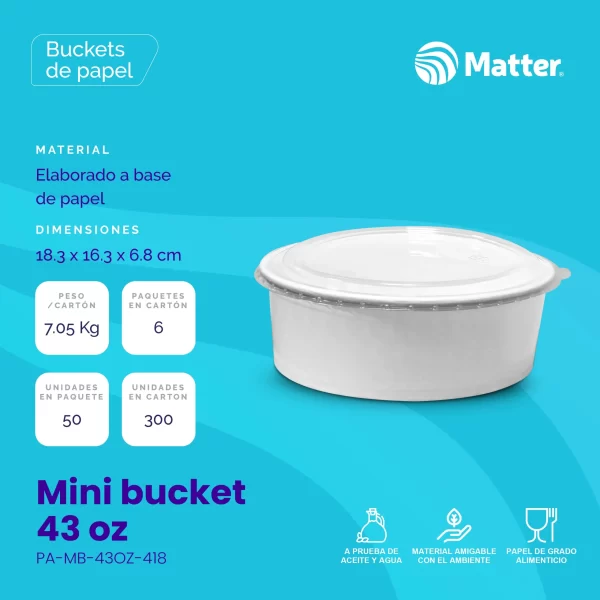 Mini Bucket 43 oz - Papel - Imagen 2