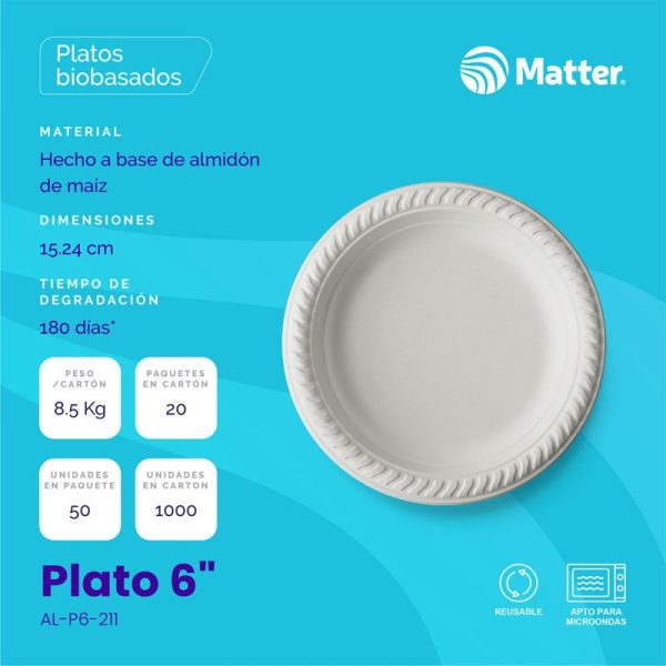 Plato 6" - almidon de maiz - Imagen 2