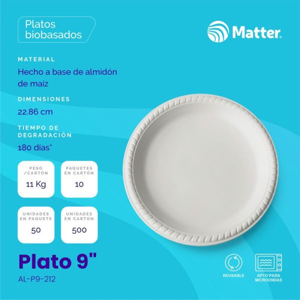Plato 9" - Almidon de Maíz - Imagen 2