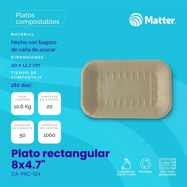 Plato rectangular 8x4.7 - Imagen 2