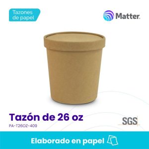 Tazón papel kraft  de 26 oz