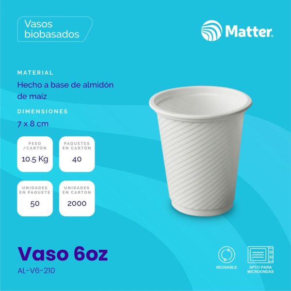 Vaso 6 oz - Almidon de Maíz - Imagen 2