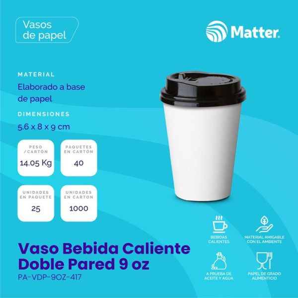 Vaso bebida caliente doble pared 9 oz - Imagen 2